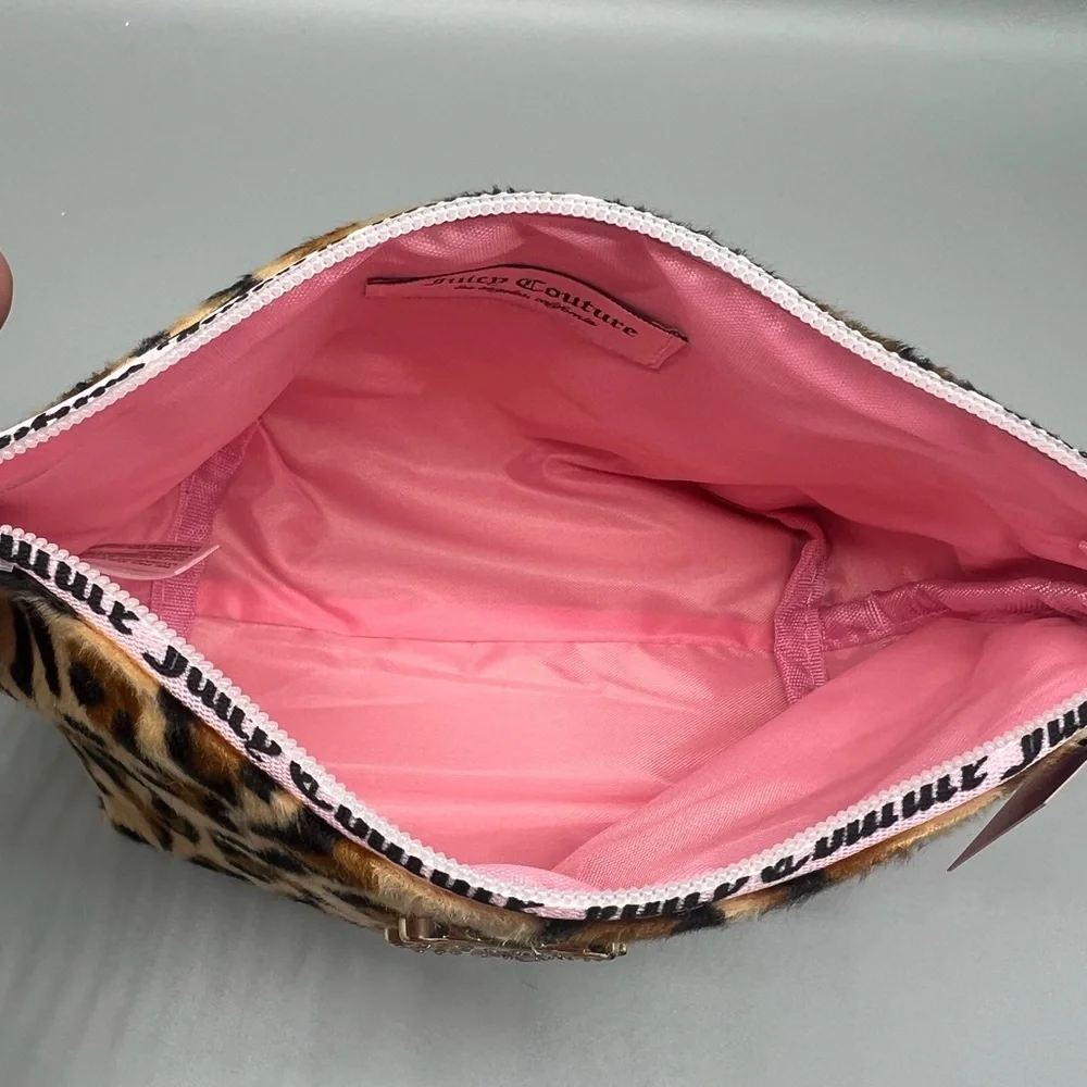 Juicy couture leopard print cosmetics bag